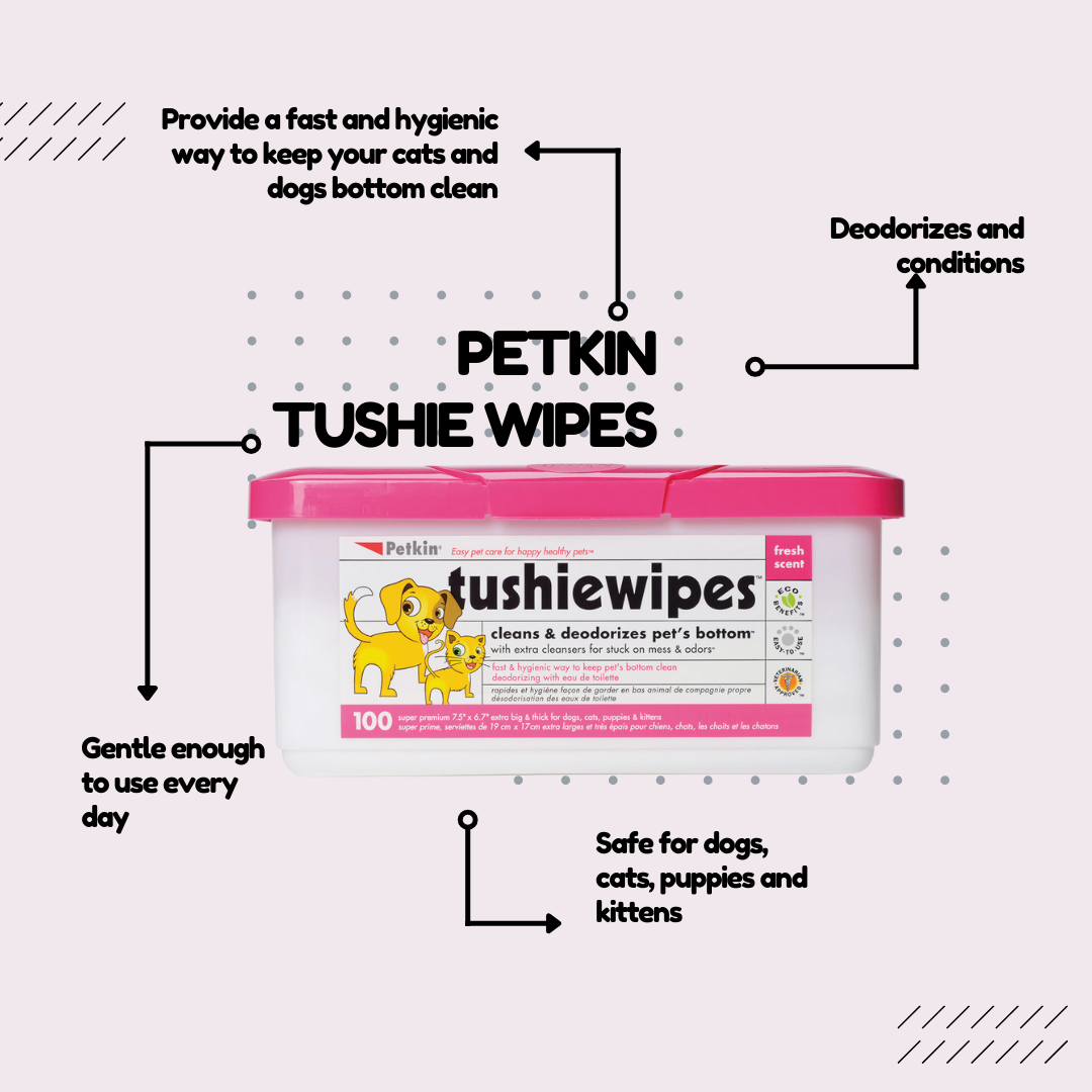 Petkin Tushie Wipes 100 count Elite Pet Distributors