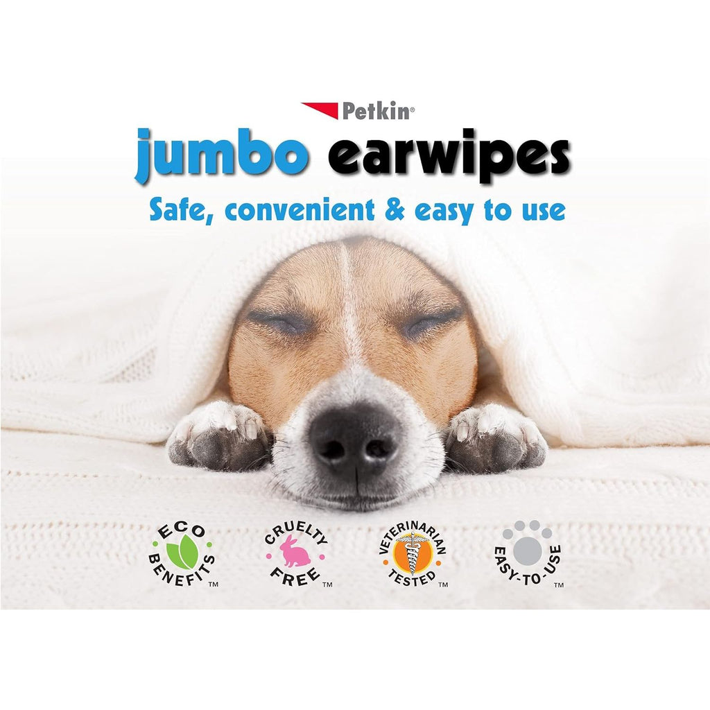 Petkin Jumbo Pet Ear Wipes 80 count Elite Pet Distributors