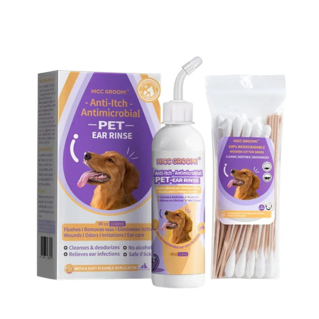 HICC PET Anti-Itch & Antimicrobial Pet Ear Cleaner Solution 4 Fl Oz