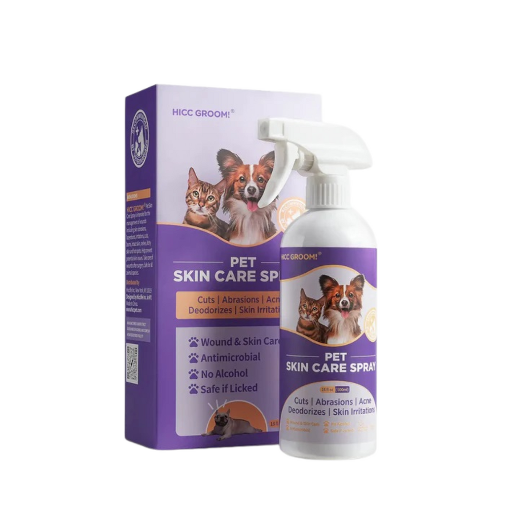 HICC PET Skin Care Spray For Wounds, Itch Relief And Hot Spots for Cats & Dogs 16 Fl Oz