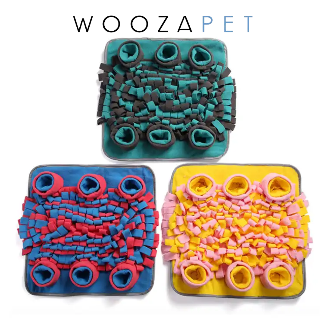 WOOZAPET Snuffle Mat for Dogs Gray and Teal 