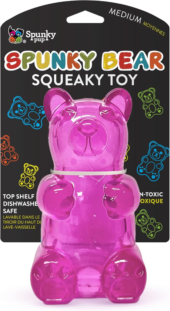 Spunky Pup Spunky Gummy Bear Interactive Squeaky Dog Toys, Medium