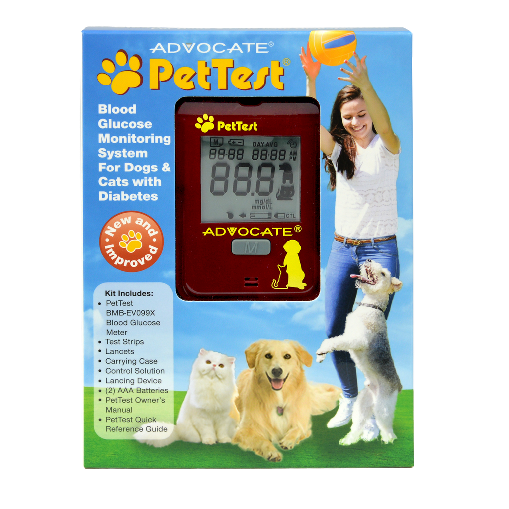 PetTest Glucose Monitoring System - Blood Sugar Check Kit for Dogs & Cats