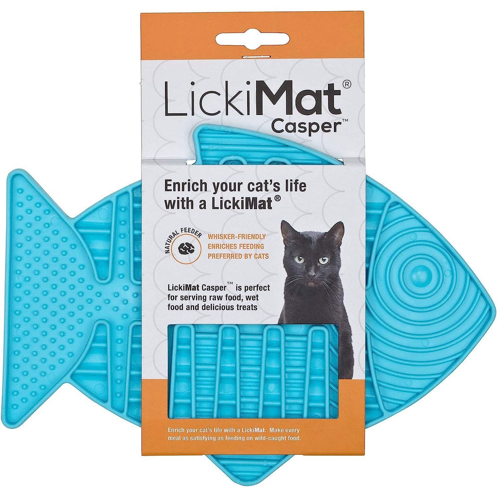 LickiMat Casper, Fish-Shaped Cat Slow Feeder Lick Mat – Elite Pet