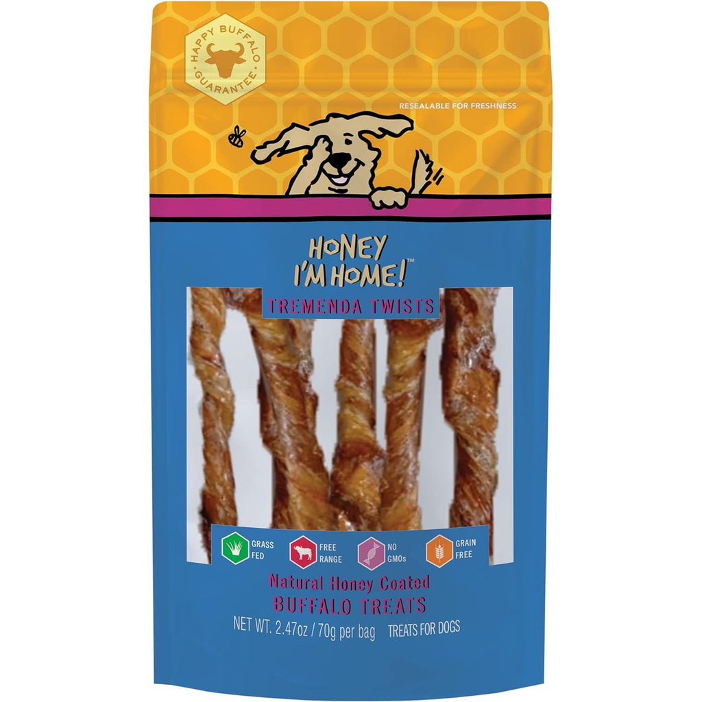 Honey I'm Home Tremenda Twists Buffalo Dog Treats 2.47 oz