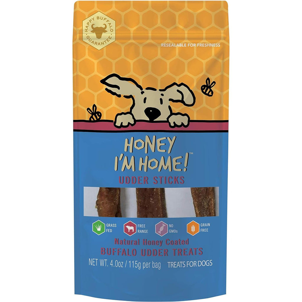 Honey I'm Home Udder Sticks Buffalo Dog Treats 4 oz