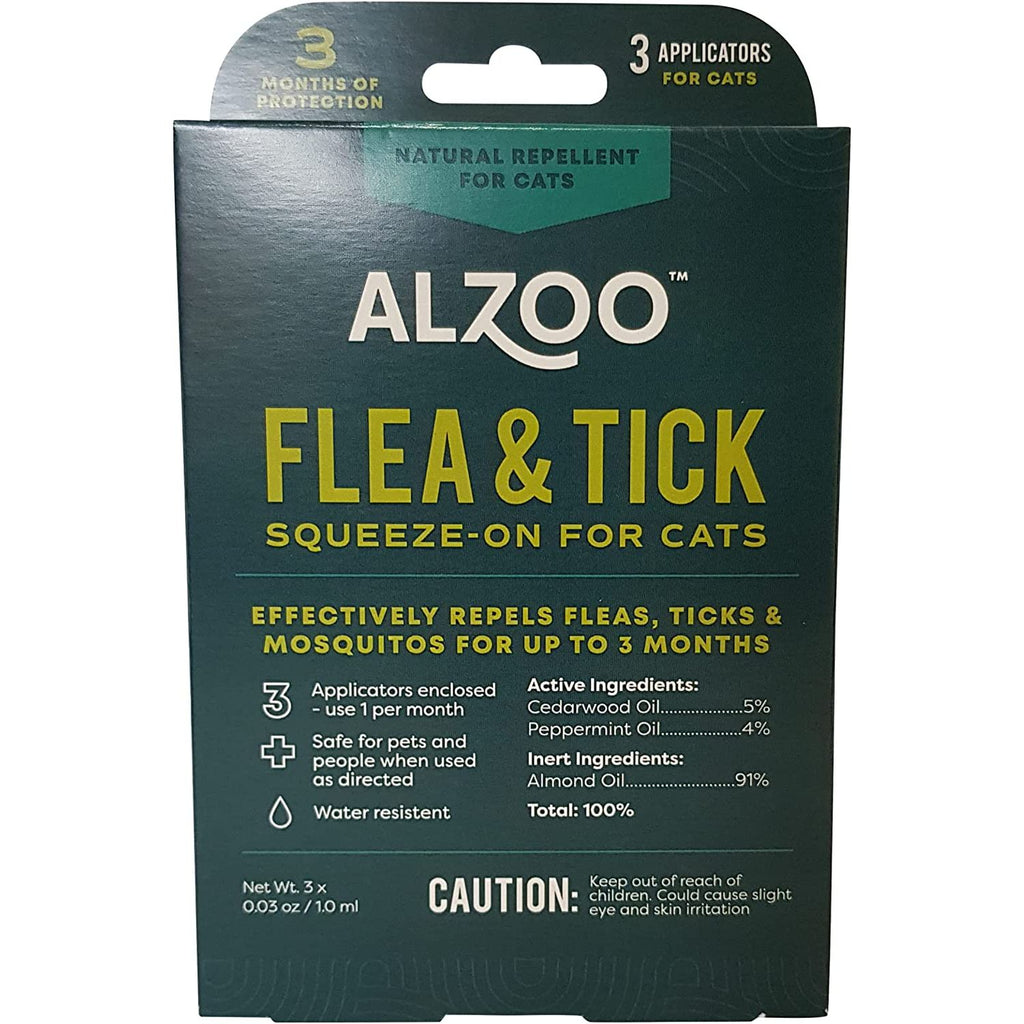 ALZOO Flea & Tick Repellent Squeeze-On for Cats - Pack of 3