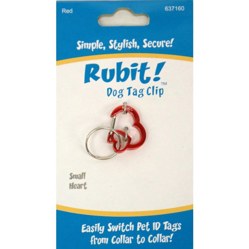Rubit! Heart Shaped Aluminum Dog Tag Clip Small