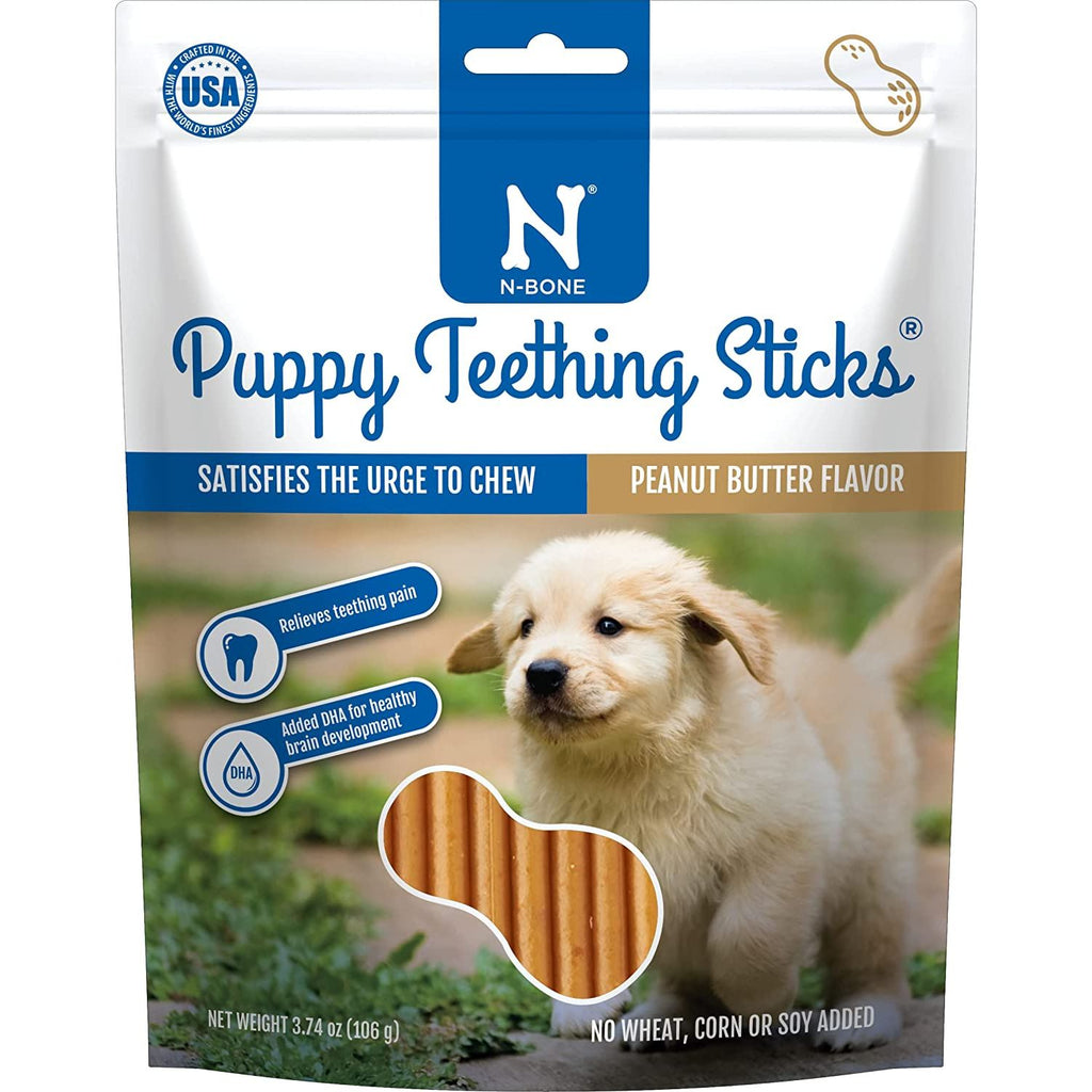 N-Bone Puppy Teething Sticks Peanut Butter Flavor 3.74 oz. Bag
