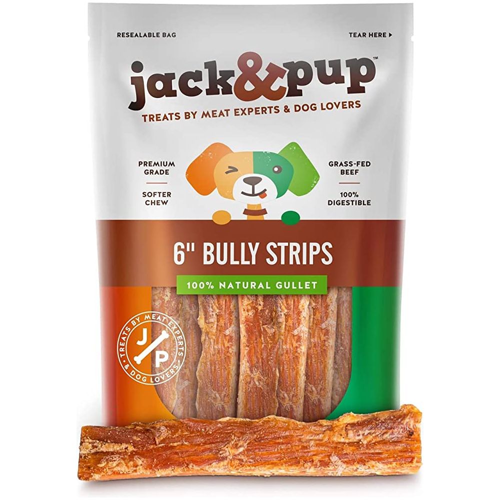 Jack & Pup All Natural Bully Stick Strips For Dogs 10 Pack