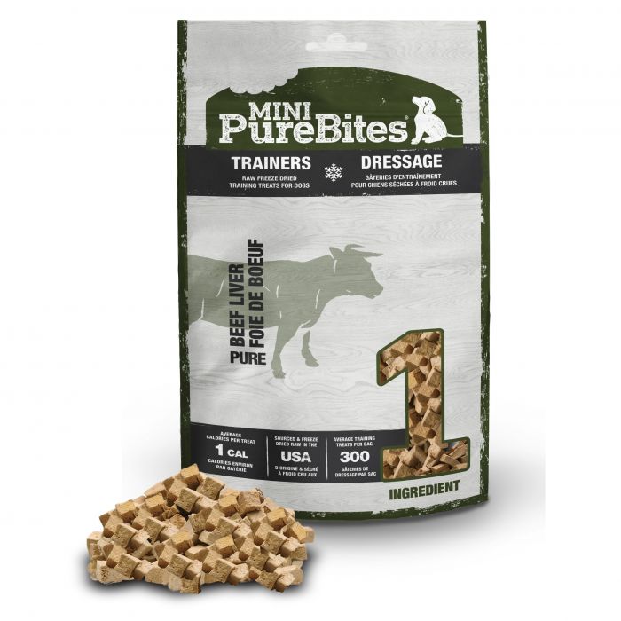 Mini PureBites Freeze-Dried Beef Liver Dog Training Treats 3 oz