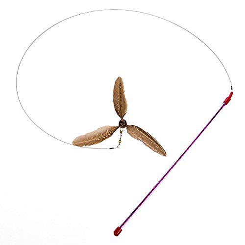 Go Cat Da Purr-Peller Cat Toy, A Feather Propeller That Spins as it is Guided Through The Air
