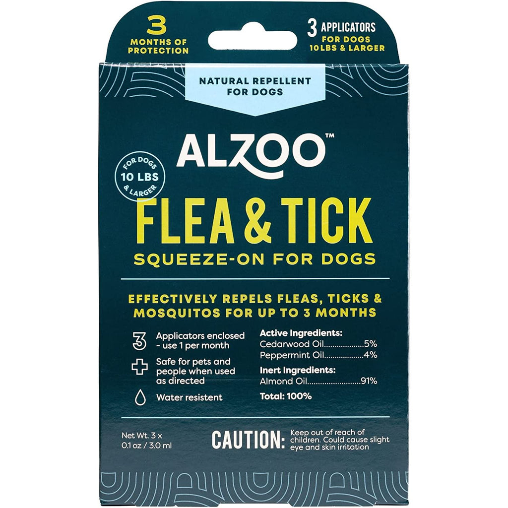 ALZOO Flea & Tick Repellent Squeeze-On for Dogs - Pack of 3