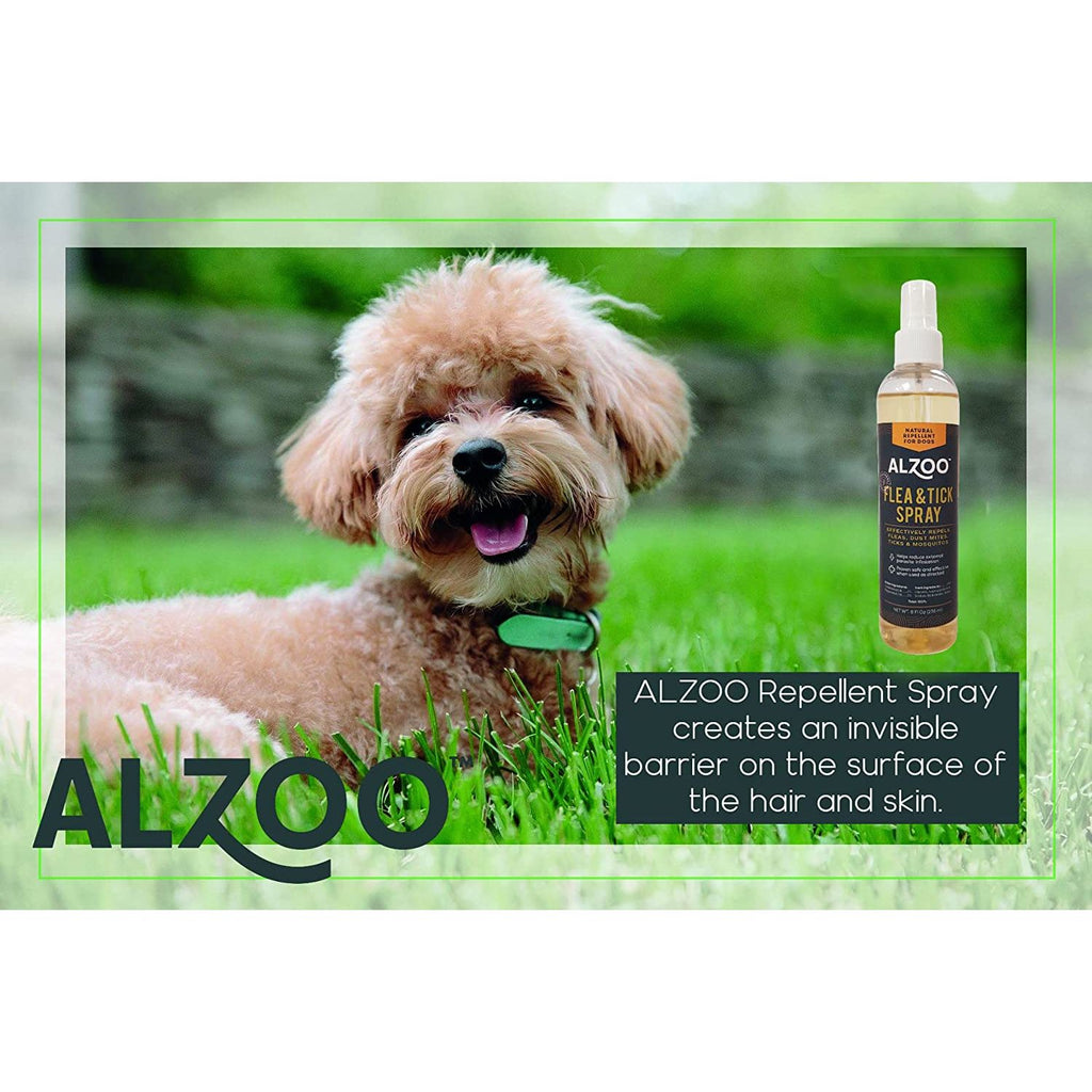 ALZOO Flea Tick Repellent Spray for Dogs 8 oz. Elite Pet