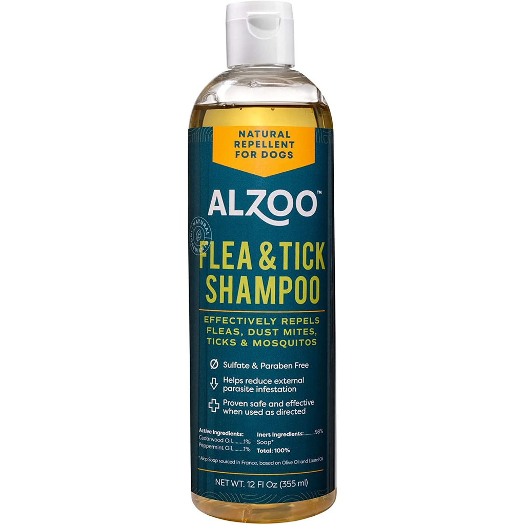 ALZOO Flea & Tick Repellent Shampoo for Dogs 12 oz.
