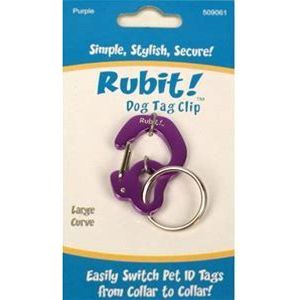 Rubit Curve Dog Tag Clip Purple Large