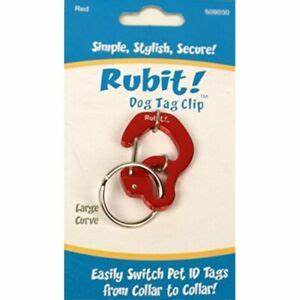 Rubit Curve Dog Tag Clip Red Large